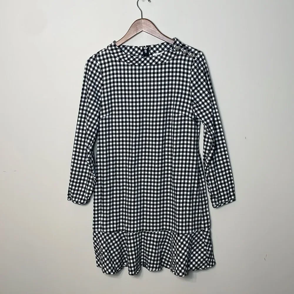 J. Crew Long-sleeve flannel funnelneck dress Size Small